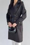 Women's Double-Breasted Collar Trench Coat with Inner Lining and Waist Belt Detail - 3