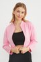 Zippered Judge Collar Crop Sports Jacket - 3