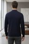 Men's Self-Patterned Polo Collar Knit Sweater - 2