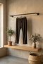 Men's Self-Patterned Trousers with Waist Tie - 3