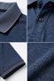 Polo Collar Half Buttoned Men's T-Shirt - 2