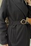 Gold Buckle Detailed Hijab Coat with Belted Waistband - 5