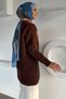 Gülseli Crew Neck Hijab Knitwear Tunic with Scarf and Brooch Detail - 4