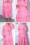 Ruffled Hijab Dress with Elastic Waist and Belt Detail - 4