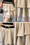 Women's Layered Skirt with Belt Accessories and Lace Detail - 5