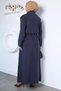 Long Sleeve Dress with Elastic Waist and Zippered Vest, Islamic Clothing, Two-Piece Set - 5