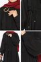 Gold Buckle Detailed Waist Tie Muslim Dress - 6