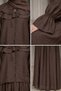 Collared Lace-Up Lined Blouse Skirt Hijab Double Set - 5