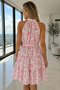Patterned viscose dress with belted waist - 5