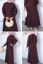 Front Snap Jacket Skirt Hijab Double Set - 3