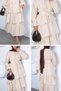 Ruffled Hijab Dress with Elastic Waist and Belt Detail - 3
