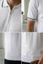 Polo Collar Half Zipper Men's Knitwear T-Shirt - 2