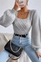 Gülseli Square Collar Knitted Patterned Women's Sweater - 5