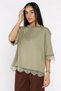 Gülseli Women's Crew Neck Lace Detailed T-Shirt - 3