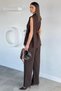 Women's Waist Tie Detailed Vest and Trousers Double Set - 4