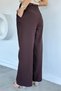 Women's High Waist Pleated Palazzo Pants with Accessory Detail - 4