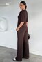 Women's Crew Neck Ribbed T-Shirt and Elastic Waist Pants Two-Piece Set - 5