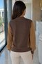 Gülseli Women's V-Neck Gold Buckle Detailed Garnished Blouse - 4