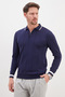 Half-Zip Striped Polo Collar Knit Sweater - 3