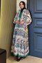 Women's Front Button Detailed Patterned Hijab Dress - 2