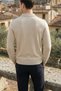 Men's Polo Neck Self-Patterned Knit Sweater - 3