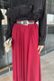 Belted Hijab Chiffon Skirt - 4