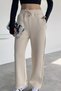 Women's lace-up three-thread raised wide leg palazzo bottom tracksuit - 3