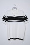 Men's Polo Collar Color Striped Knitwear T-Shirt - 4