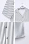 Men's Apaş Collar Short Sleeve Striped Shirt - 3