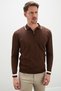 Half-Zip Striped Polo Collar Knit Sweater - 4