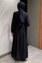 Women's Crew Neck Ankle-Tie Scalloped Hijab Dress - 4
