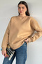 Women's Three Thread Ribbed Crew Neck Sweatshirt - 3
