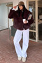 Women's Lined Fur Short Coat - 5