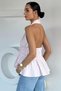 Women's Backless Halter Neck Blouse - 4