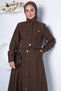 Front Snap Jacket Skirt Hijab Double Set - 5
