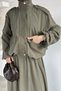 Gülseli Lined Jacket Skirt Hijab Double Set - 4