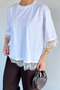 Gülseli Women's Crew Neck Lace Detailed T-Shirt - 4