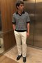 Men's Polo Neck Striped Patterned Openwork Knitwear T-Shirt - 5