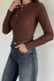 Women's Gold Snap Fastener Self-Line Patterned Blouse - 2