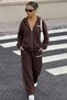 Women's Hooded Three-Thread Ruffled Oversize Tracksuit Set - 7