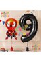 Spiderman 9th Birthday Balloon and Black Number Balloon Birthday Party Set Spiderman Balloon Set