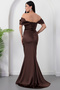 Strapless Neckline Satin Dress with Stones on the Chest Ecr5902 - 7