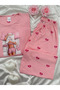 Pink Print Detailed Long Sleeve Milan Pajama Set - 8