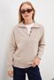 Half Button Polo Neck Knitwear Sweater - 6