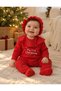 Newborn Baby Girl and Boy Cotton Christmas Jumpsuit Set with Booties, Gloves and Hat - My First Christmas - 2