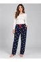 Mv02 Women's Navy Blue Long Pajama Bottoms