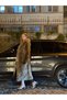Women's Long Fur Wide Collar Long Loose Leopard Fur Coat - 2