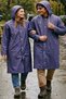 Navy Blue Color Eva Fabric Hooded Women's and Men's Raincoat - 2