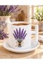 Purple Lavender Bouquet and Ribbon Patterned Coffee Cup