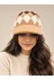 Baklava Pattern Mohair Woven Visor Winter Hat - 2